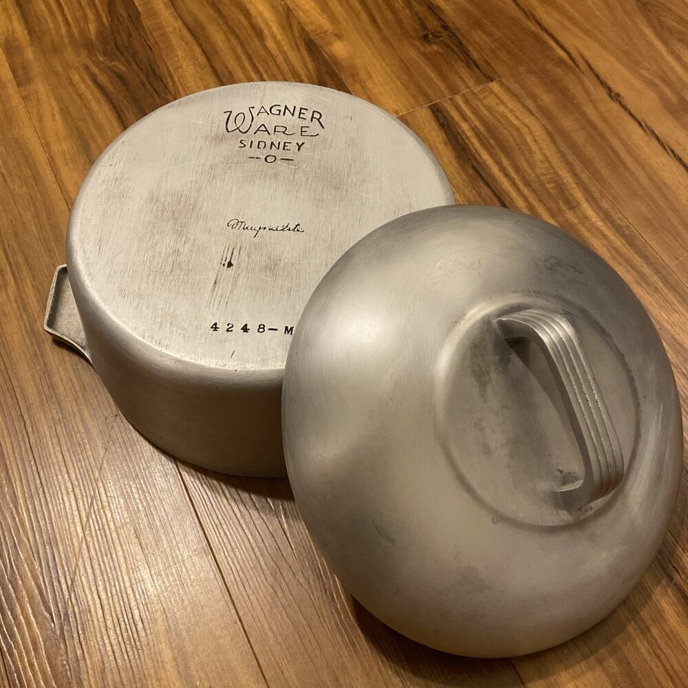 Vintage Wagner Ware Sidney 0 Magnalite Round Dutch Oven Roaster Pot w/Lid 4248-M